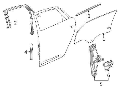 Glass - Rear Door for 2015 Chevrolet Impala #0