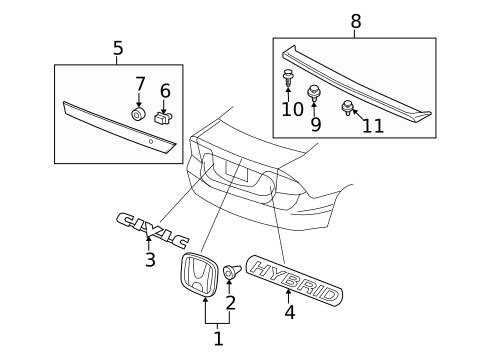 Exterior Trim - Trunk for 2009 Honda Civic #1