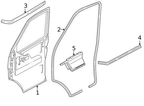 Door & Components for 1995 Volkswagen EuroVan #1