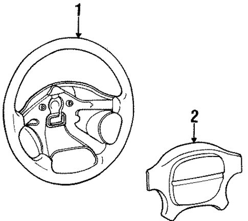 Steering Wheel & Trim for 1996 Kia Sportage #0