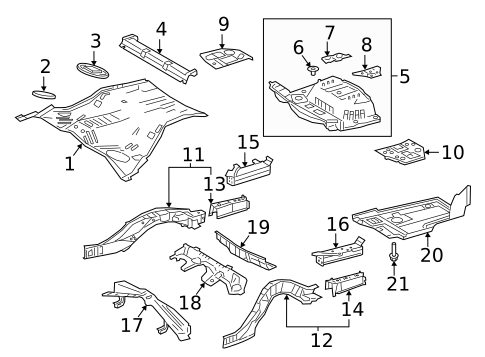 Rear Floor & Rails for 2022 Lexus LC500 #0