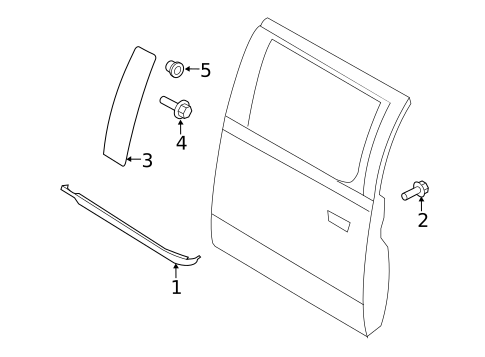 Exterior Trim - Rear Door for 2019 Ford F-450 Super Duty #1