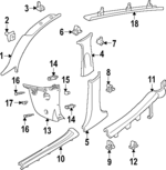 2M5Z5403598AAA - Body: Windshield Pillar Trim for Ford: Focus Image