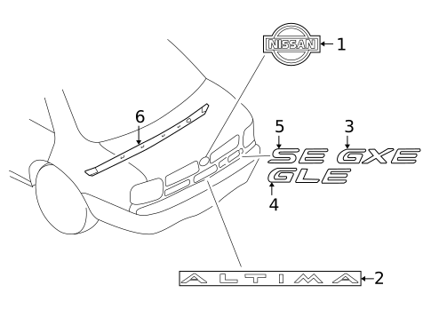 Exterior Trim - Trunk for 1998 Nissan Altima #0
