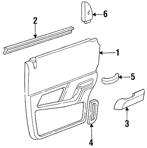 Interior Trim - Rear Door for 1992 Mercury Topaz #0