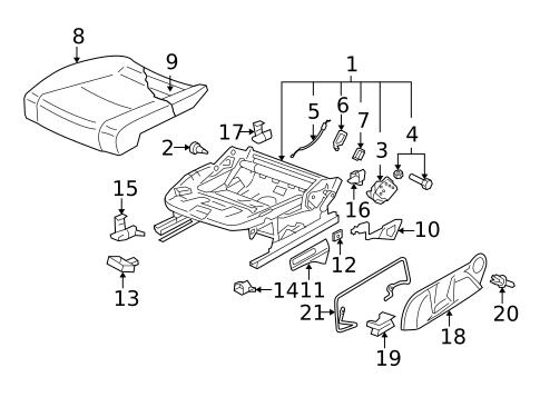 Front Seat Components for 2009 Volkswagen Eos #1