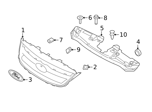 Grille & Components for 2010 Ford Taurus #0