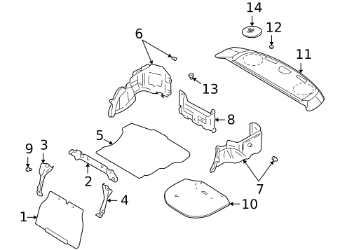 Interior Trim - Rear Body for 1996 Subaru Impreza #1