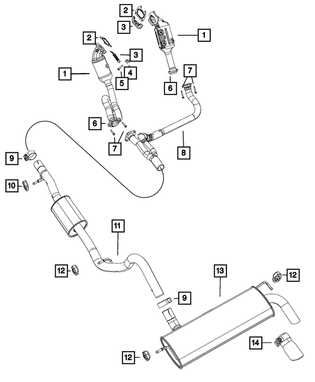 « 68206784AA – Exhaust : Tuyau échap Troncon pour Mopar Image »