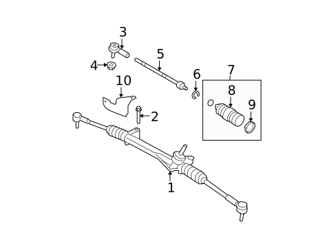 Steering Gear & Linkage for 2008 Mercury Mariner #2
