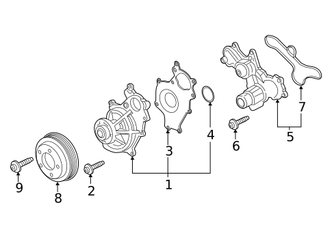 Water Pump & Related Components for 2015 Ford Expedition #0