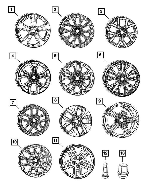 4755580AA - Wheels: Aluminum Wheel, Front Or Rear for Jeep: Grand Cherokee L Image
