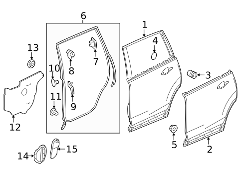 Door & Components for 2022 Honda Pilot #0