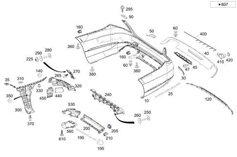 Rear Bumper for 1997 Mercedes-Benz S600 #0