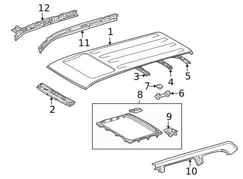 Roof & Components for 2020 Lexus GX460 #0
