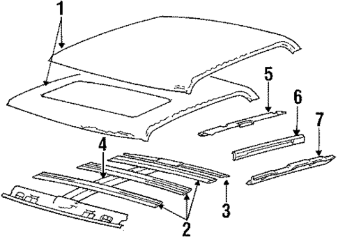 Roof & Back Glass for 1987 Oldsmobile Toronado #0