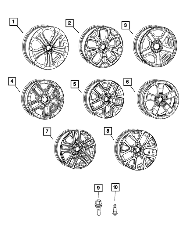 68501368AA - Wheels: Aluminum Wheel, Front Or Rear for Mopar Image