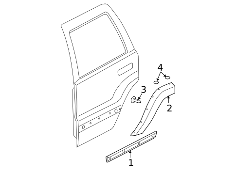 Exterior Trim - Rear Door for 2008 Jeep Commander #0