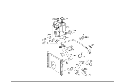 Expansion Tank, Mounting and Hoses for 2008 Mercedes-Benz CLK550 #0