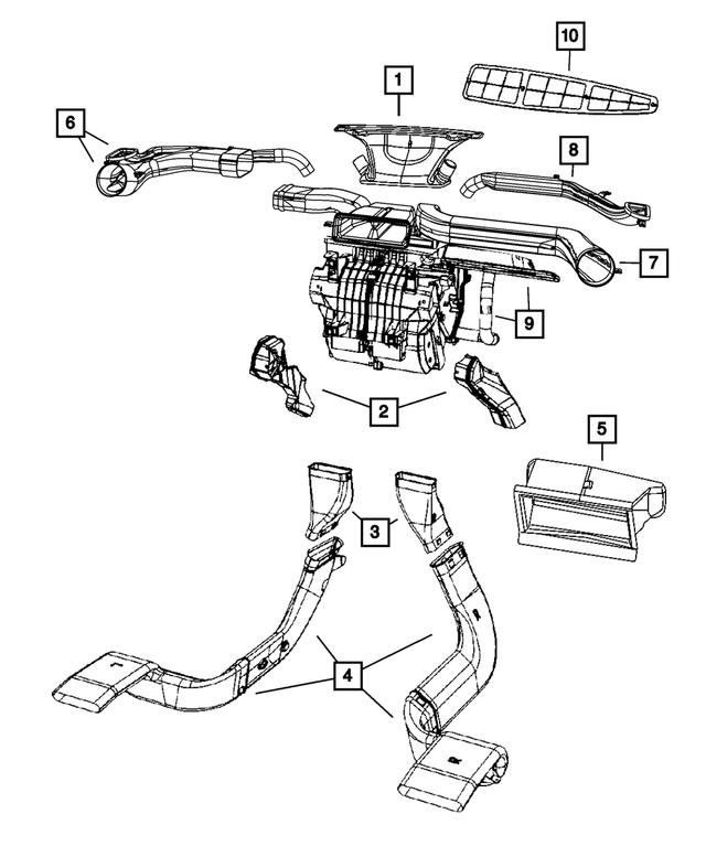 5191353AB - : A/C And Heater Duct, Drivers Side for Mopar Image