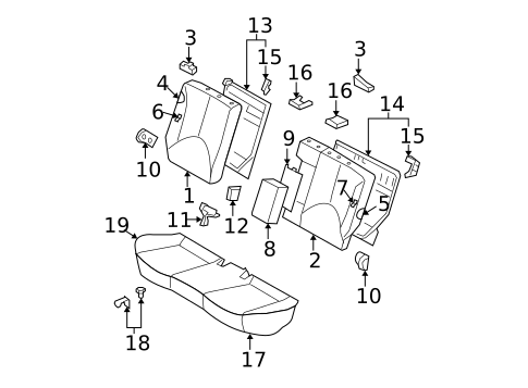 Rear Seat for 2011 Hyundai Accent #0