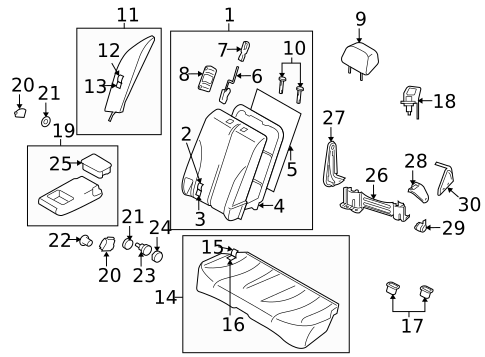 Rear Seat for 2008 Nissan Versa #1