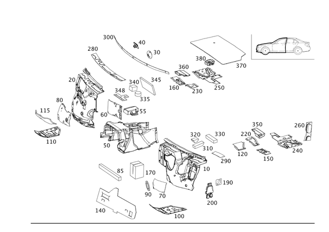 2126823700 - Trim: Dampening, Transm. Tunnel for Mercedes-Benz Image image