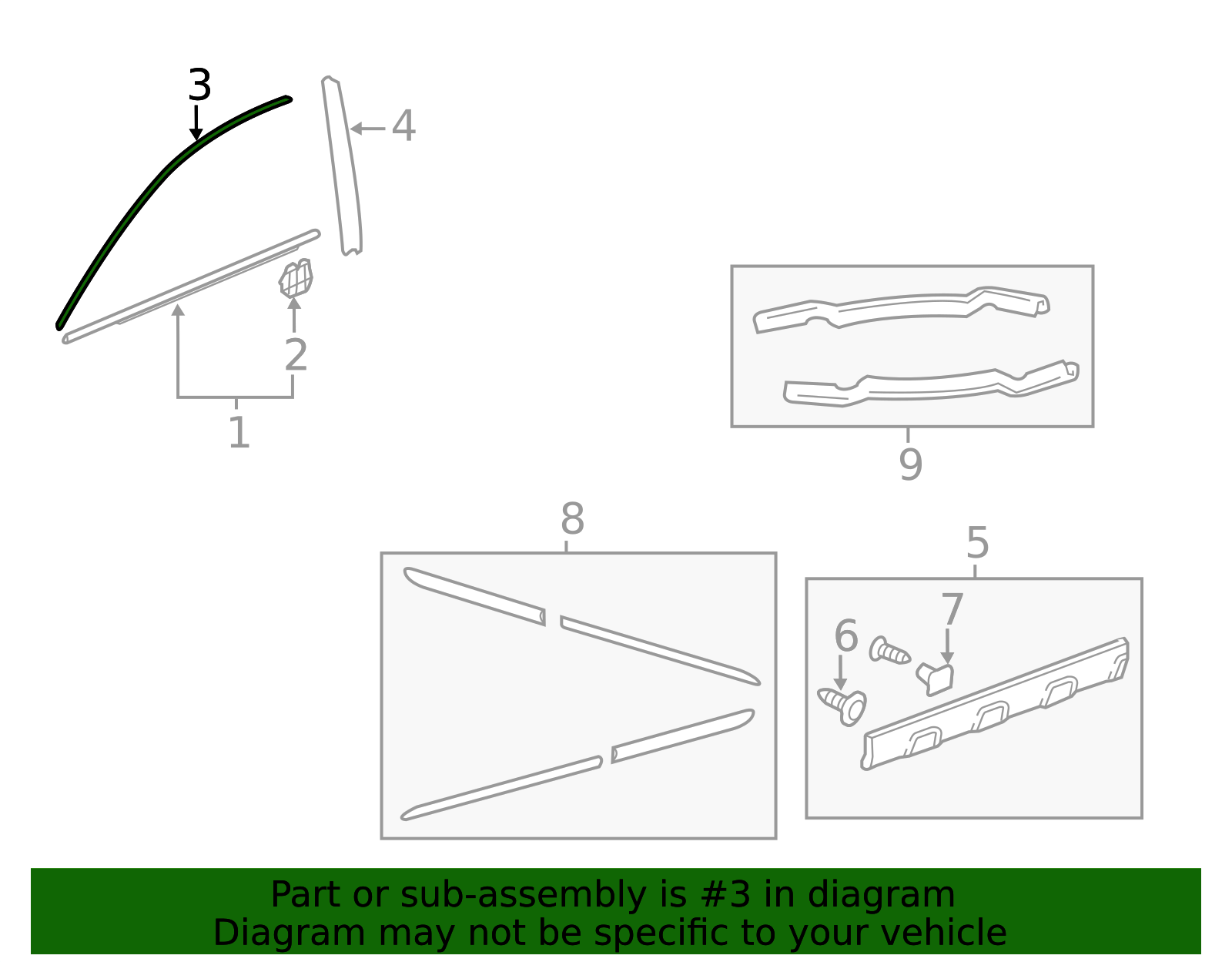 2007-2011 Honda CR-V Door Window Molding 72425-SWA-A02 | Honda