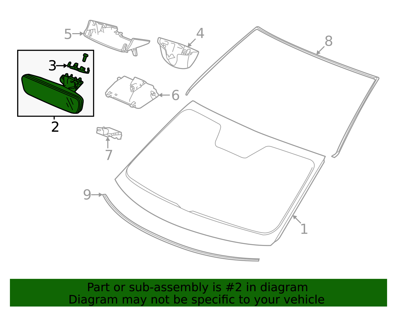 2023-2026 Honda Auto D/N Mirror Attachment W/ Homelink 76400-T90