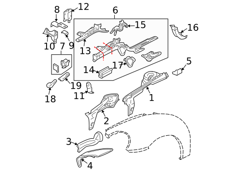 Structural Components & Rails for 2001 Volkswagen Beetle #0