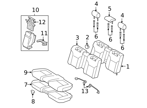 Rear Seat Components for 2008 Lexus GS450h #0