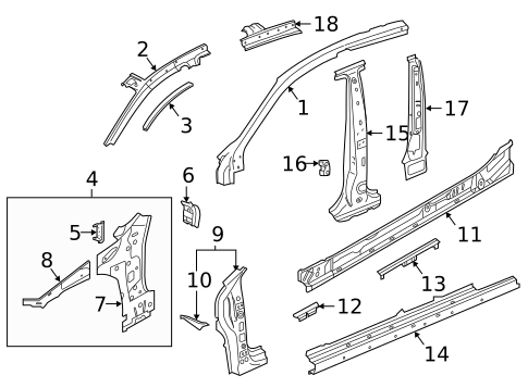 Center Pillar & Rocker for 2020 Volkswagen Arteon #0