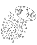 1FL811D5AA - Interior Trim: Front Headrest for Dodge: Ram 1500, Ram 2500, Ram 3500 Image