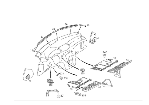 Detachable Components, Instrument Panel for 2002 Mercedes-Benz S55 AMG #0