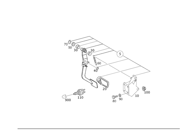 2022901619 - Pedal Assembly: Bearing Bracket for Mercedes-Benz: C220, C230, C280, C43 AMG, CLK430, E430, G55 AMG, G550, G550 4x4, G63 AMG, G65 AMG, SLK230, SLK320 Image image