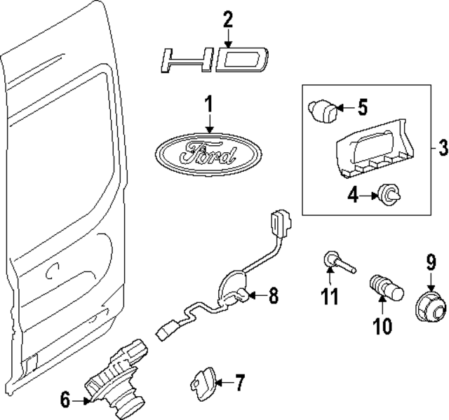 NK4Z61425B28BC - Body: Lower Molding for Ford Image