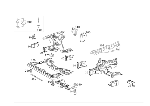 Wheelhouse, Front Subframe for 2008 Mercedes-Benz CLK550 #0