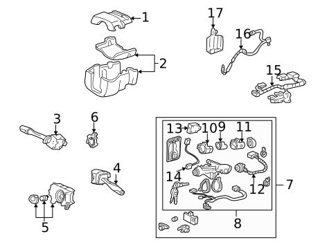 Shroud, Switches & Levers for 2001 Acura RL #0