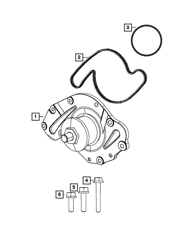 6100266 - Cooling: Bolt And Washer for Chrysler: 300, Pacifica, Sebring, Town &amp; Country | Dodge: Avenger, Challenger, Charger, Grand Caravan, Journey, Magnum, Ram 1500 Image