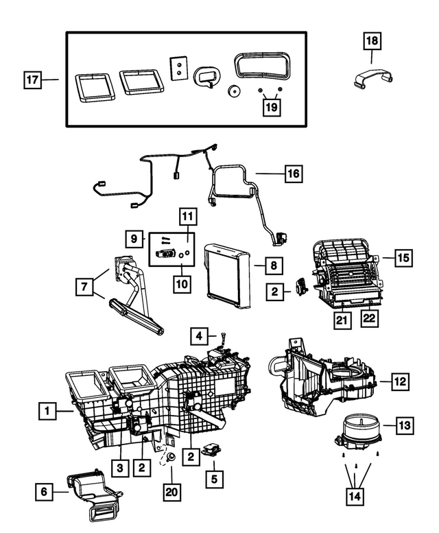 68197458AC - Air Conditioners and Heaters: Distribution Housing for Mopar Image