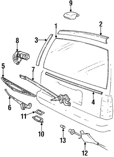 Glass - Lift Gate for 1992 Volvo 740 #0