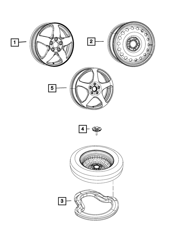4726604AA - Wheels: Compact Spare Spacer for Mopar Image image