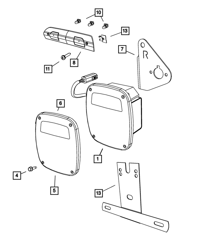 55055270 - Electrical: Tail Stop Turn Lamp, Right for Mopar Image