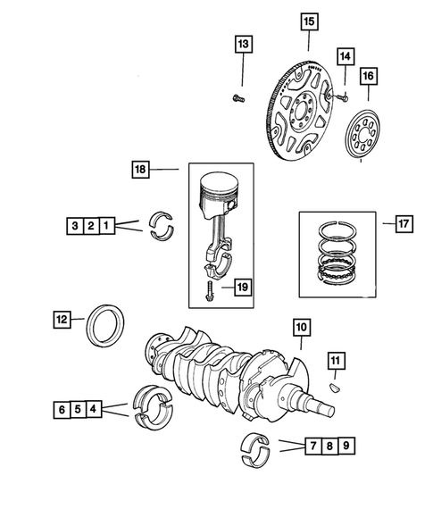 Crankshaft, Piston, and Drive Plate for 2002 Dodge Stratus #0