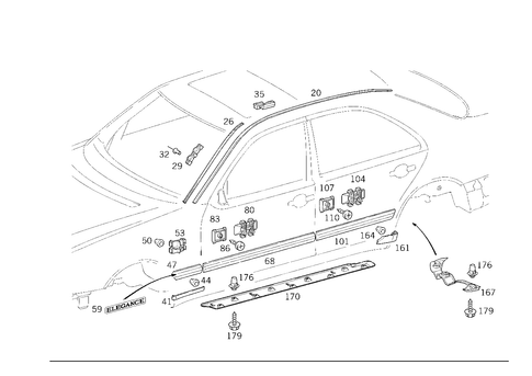 Outside Attachment Parts for 1999 Mercedes-Benz E430 #2