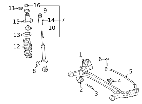 Rear Suspension for 2011 Toyota Corolla #0