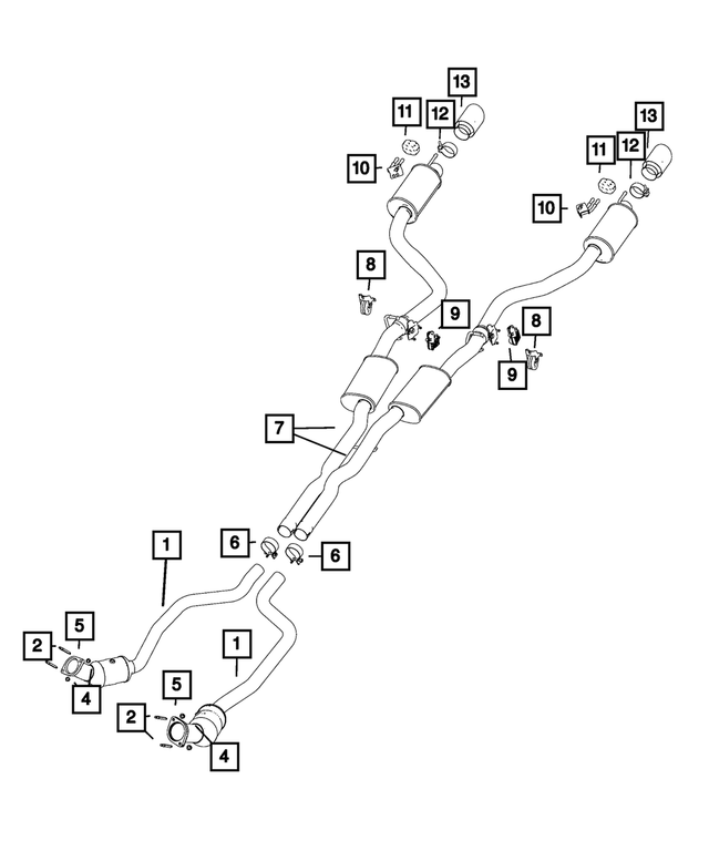 68516712AA - Exhaust: Exhaust Muffler And Resonator for Mopar Image