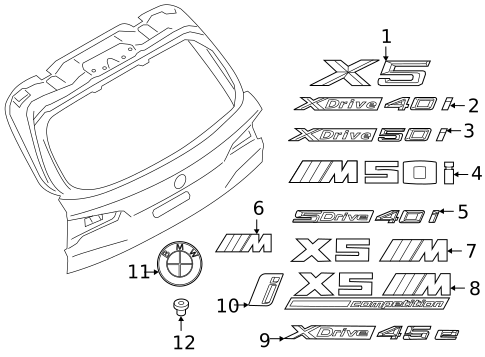 Exterior Trim - Lift Gate for 2025 BMW X5 #0