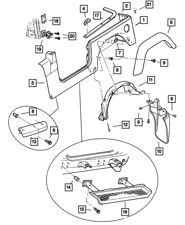 4874197AH - Body Sheet Metal Except Doors: Body Side Panel, Left for Mopar Image