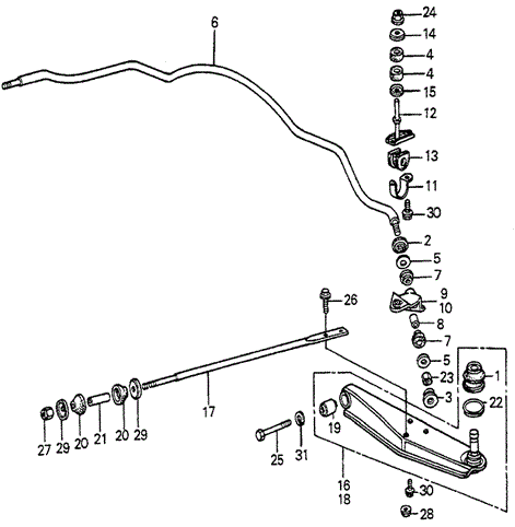 Front Lower Arm  - Stabilizer for 1984 Honda Accord #0